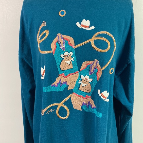 Vintage 90’s Lyn’ee  Pressed Western Design Shirt Made in USA Size One Size - Picture 3 of 9